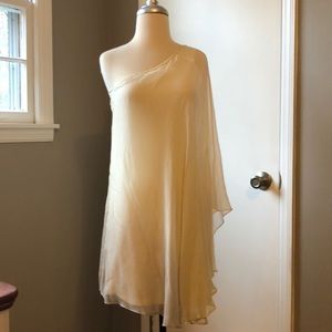 Julie Brown one shoulder ombré chiffon dress